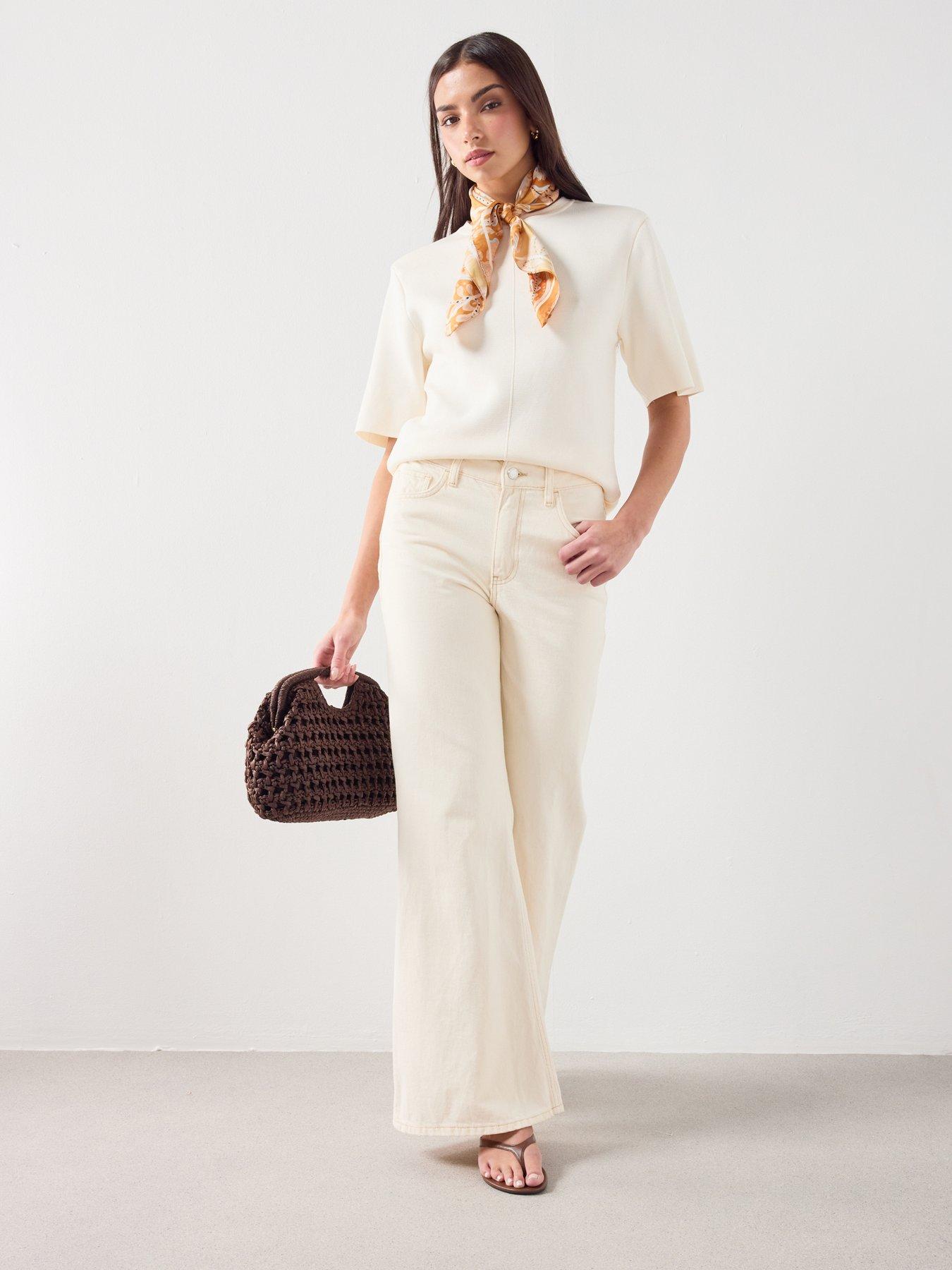 Image 6 of 6 of Mango Mid-rise Flared Jeans - Cream