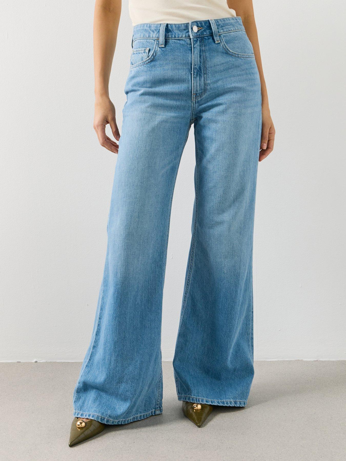 Image 1 of 5 of Mango Mid-rise Flared Jeans - Blue