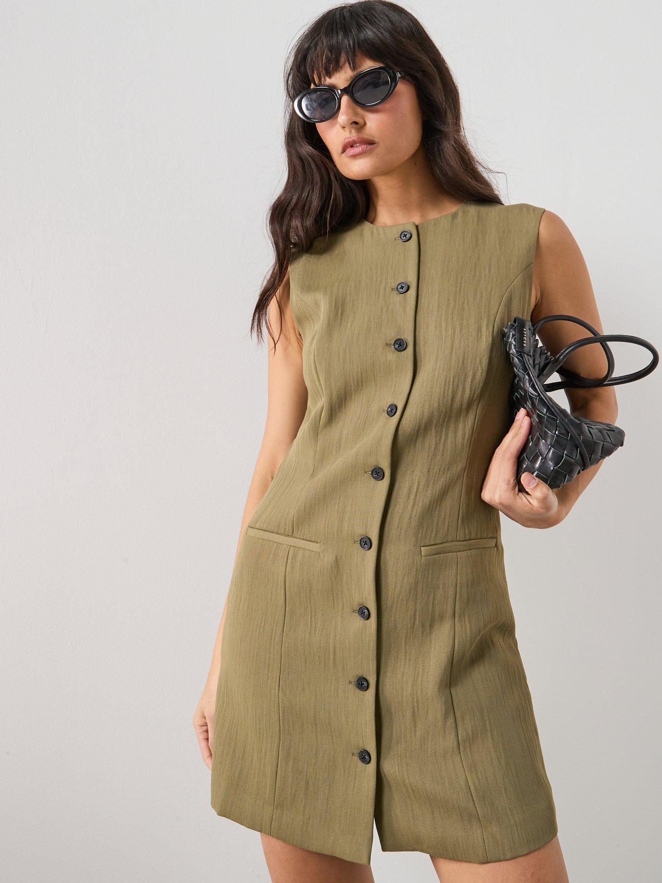 mango-short-buttoned-dress-greendetail
