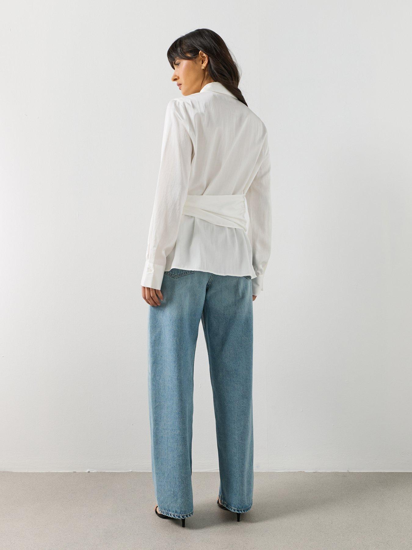 Image 2 of 6 of Mango Side Knot Blouse - White