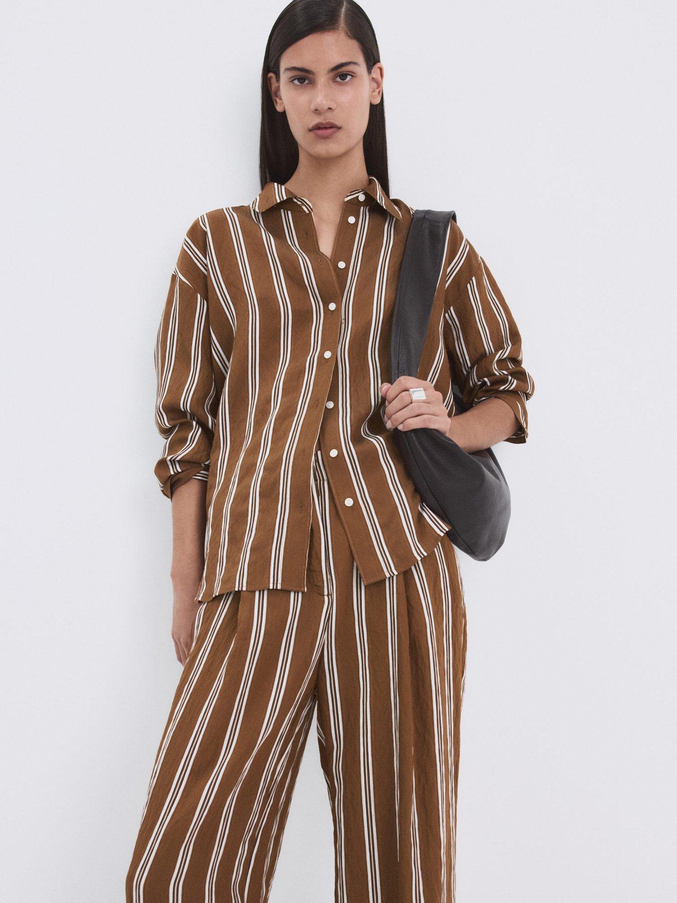 mango-pleated-striped-trousers-brownoutfit