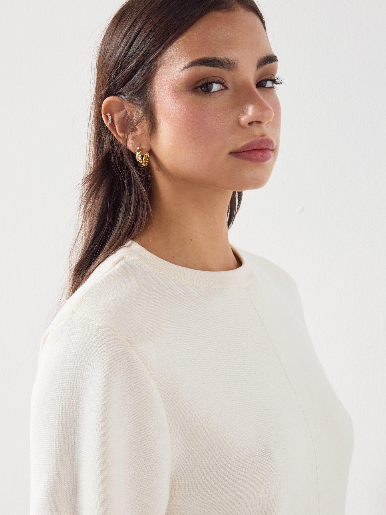 mango-short-sleeved-knitted-sweater-whiteoutfit
