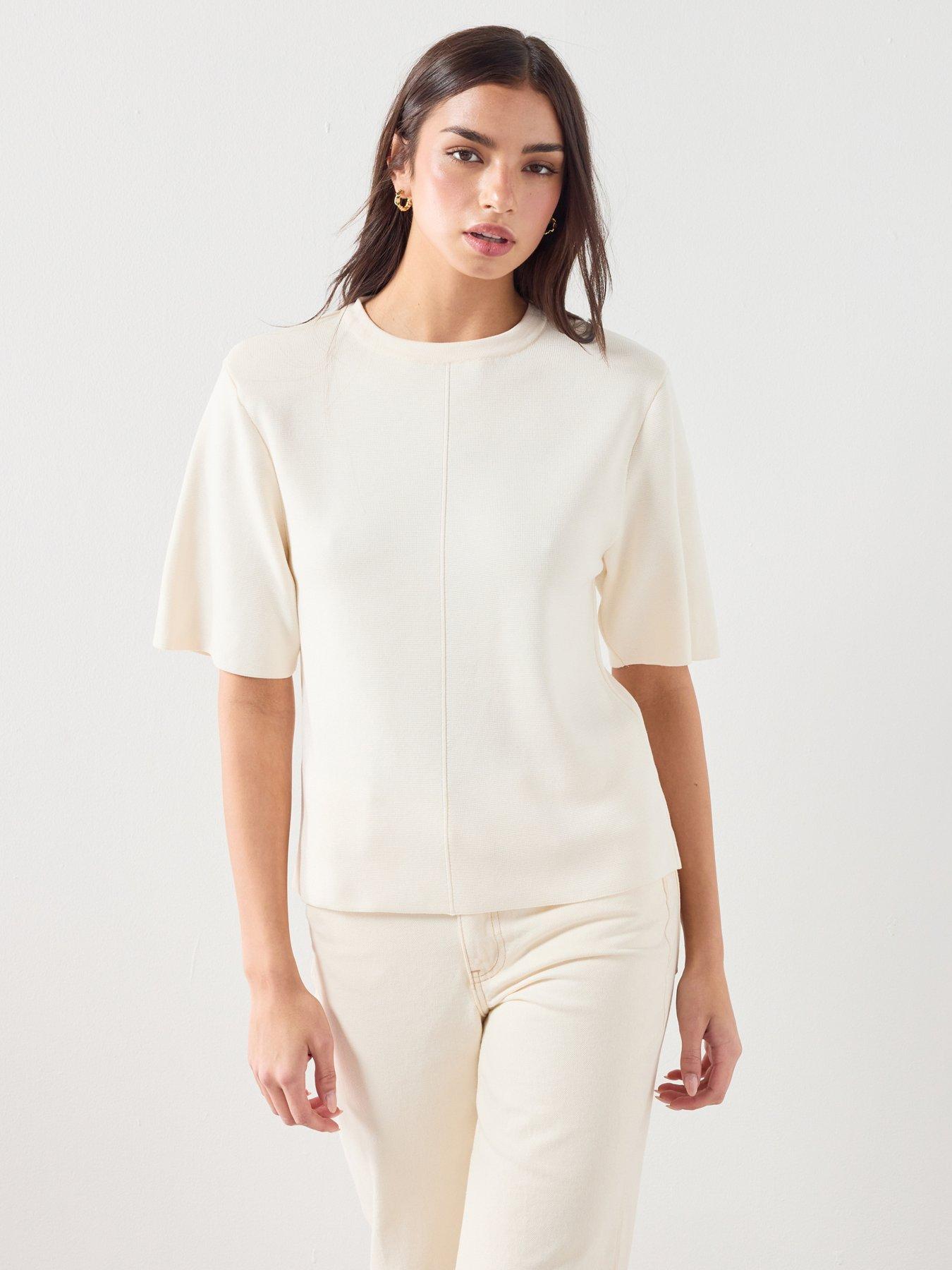mango-short-sleeved-knitted-sweater-whitedetail