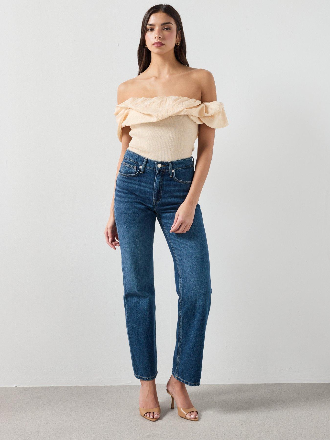 Image 3 of 6 of Mango Strapless Knitted Top - Ecru