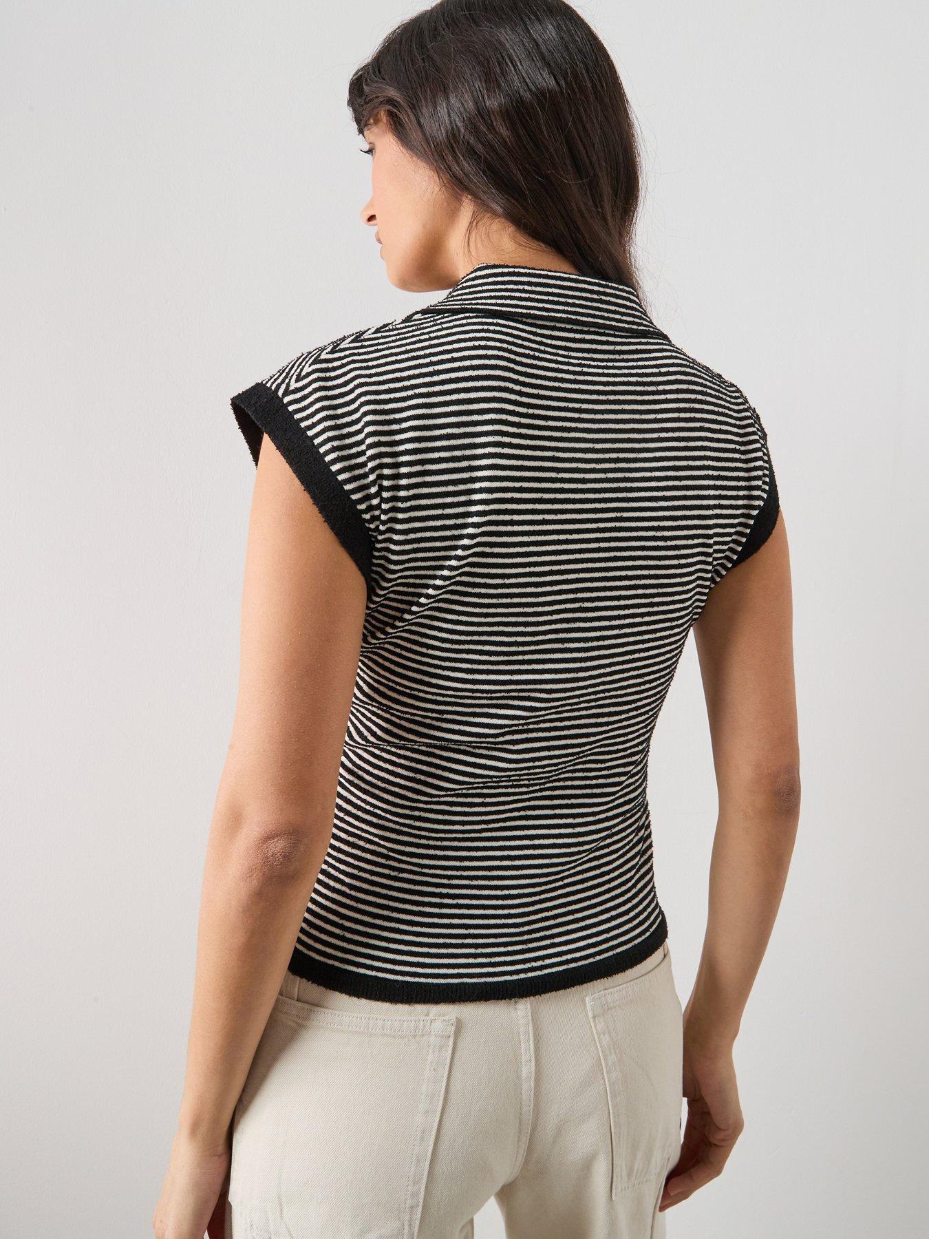 mango-striped-polo-neck-sweater-blackstillFront
