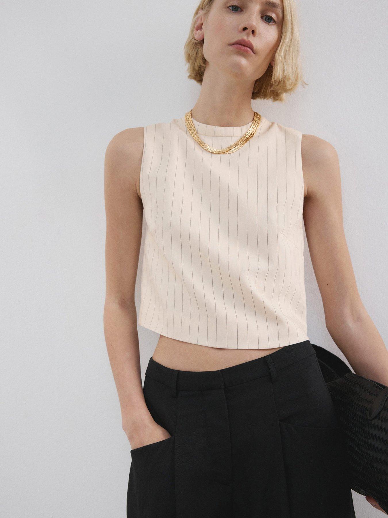 Mango Chain Detail Top - Off White