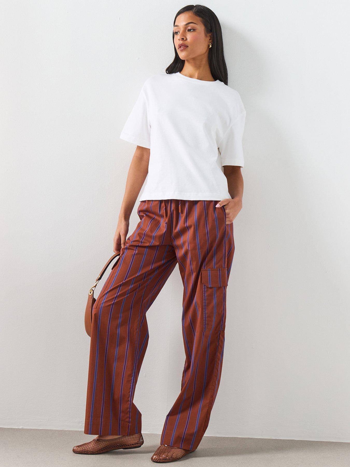Image 1 of 6 of Mango Cargo Trousers With Lateral Pockets - Russet