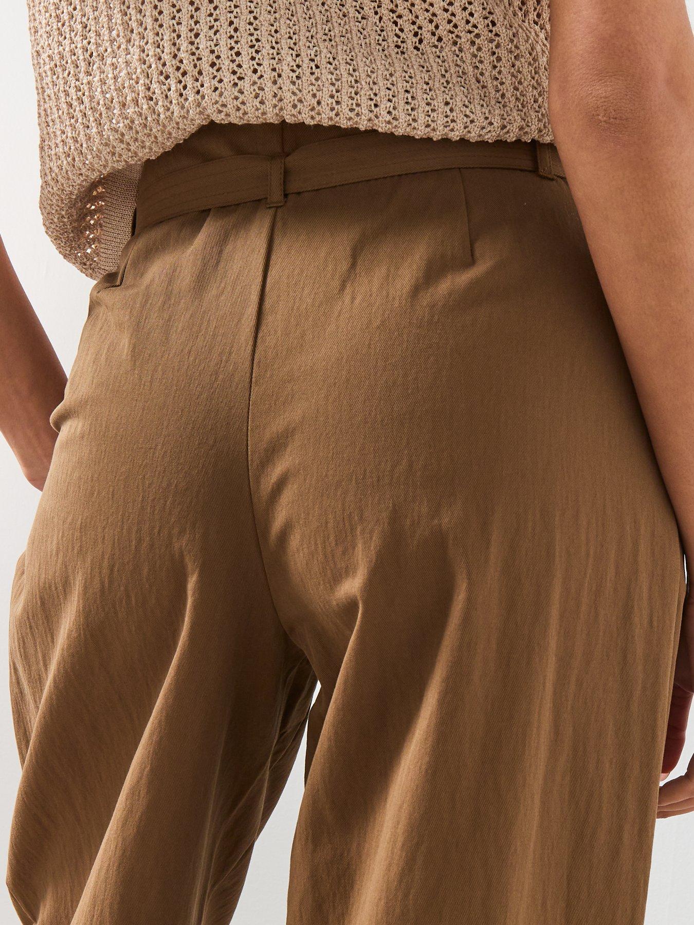Image 5 of 6 of Mango Trousers With Belt Loops - Khaki