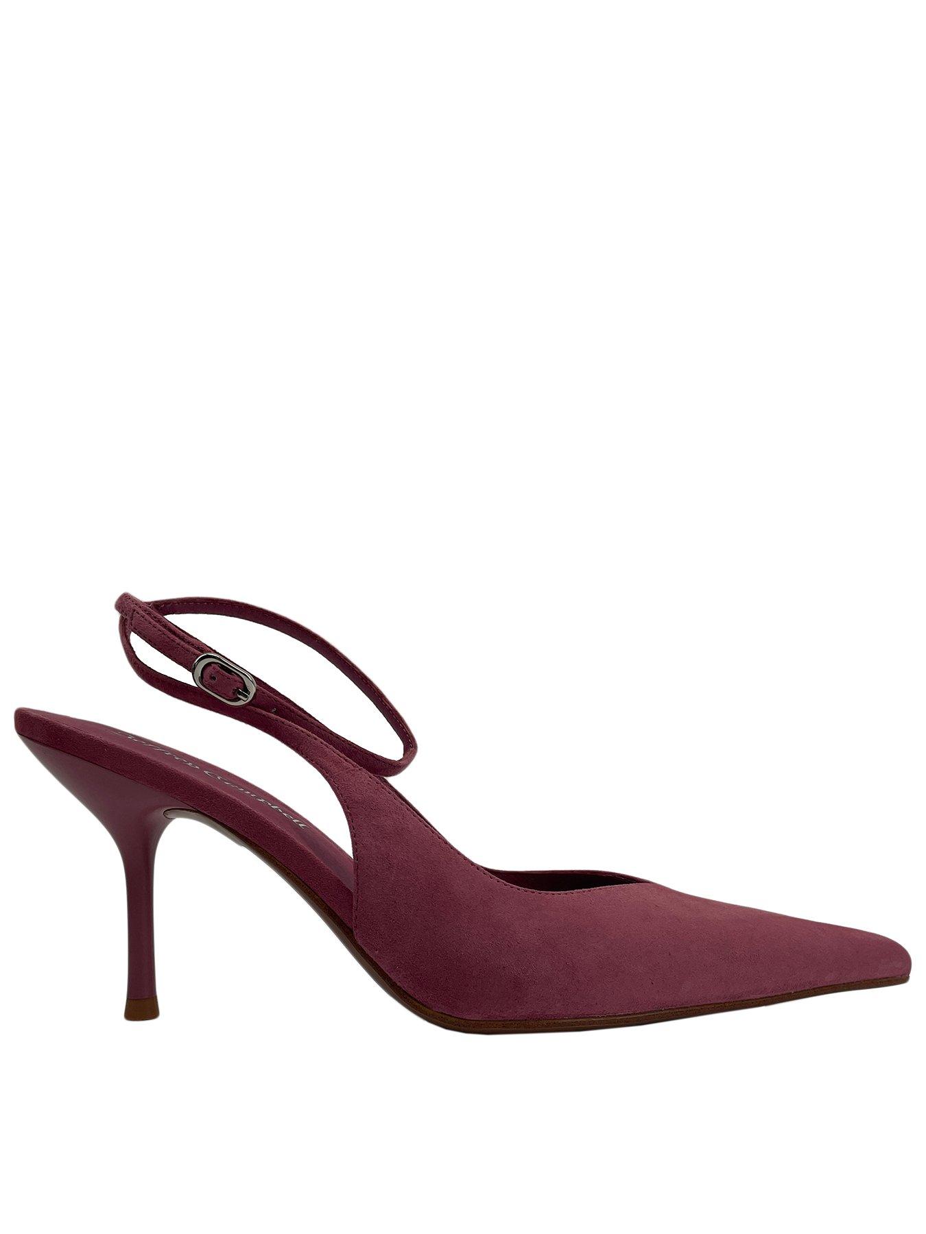 Image 1 of 1 of Jeffrey Campbell Executive Suede Slingback Heeled Shoes - Dusty Rose