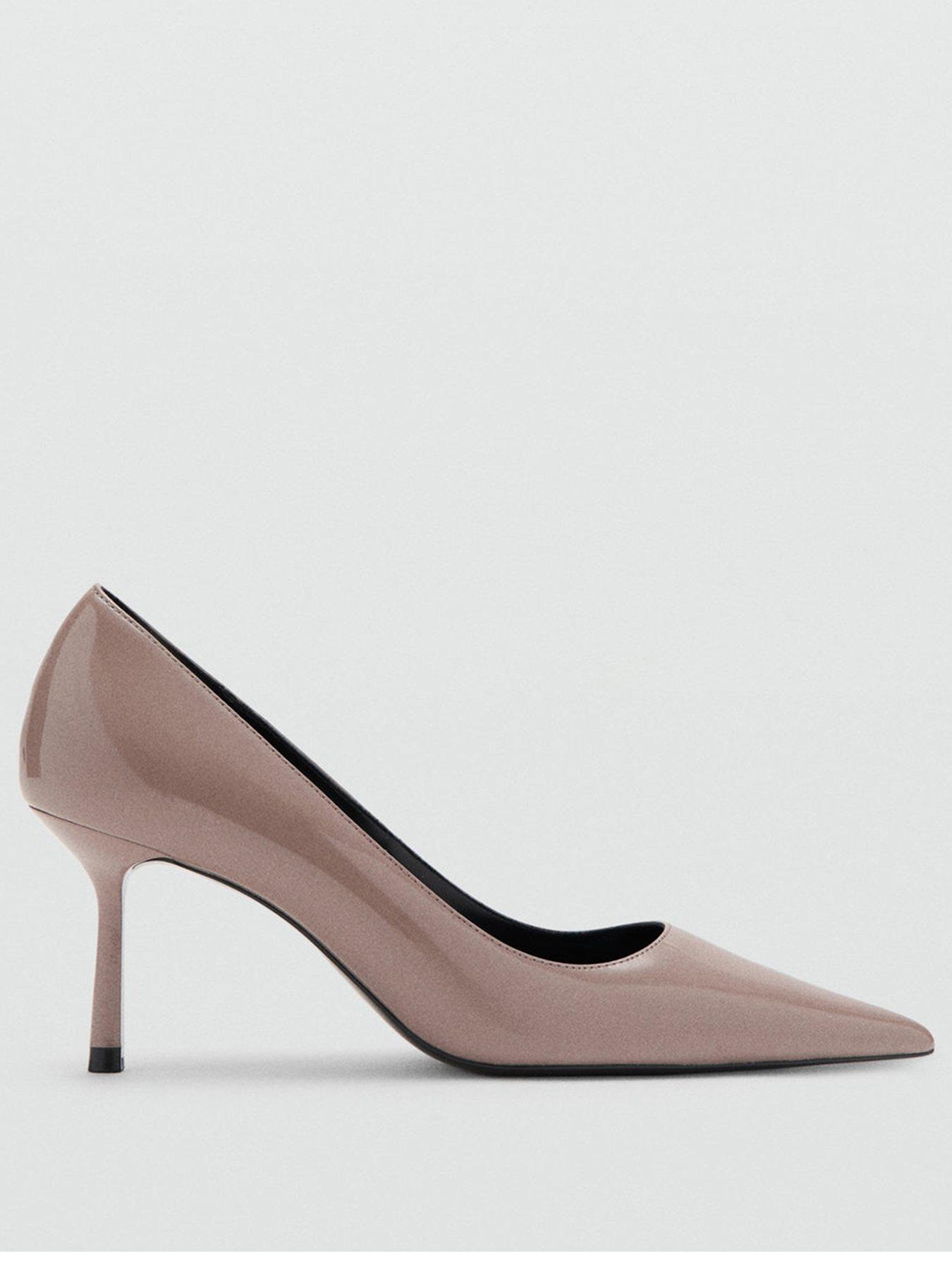 Image 2 of 4 of Mango Patent Leather Pointed-toe Court Shoes - Nude