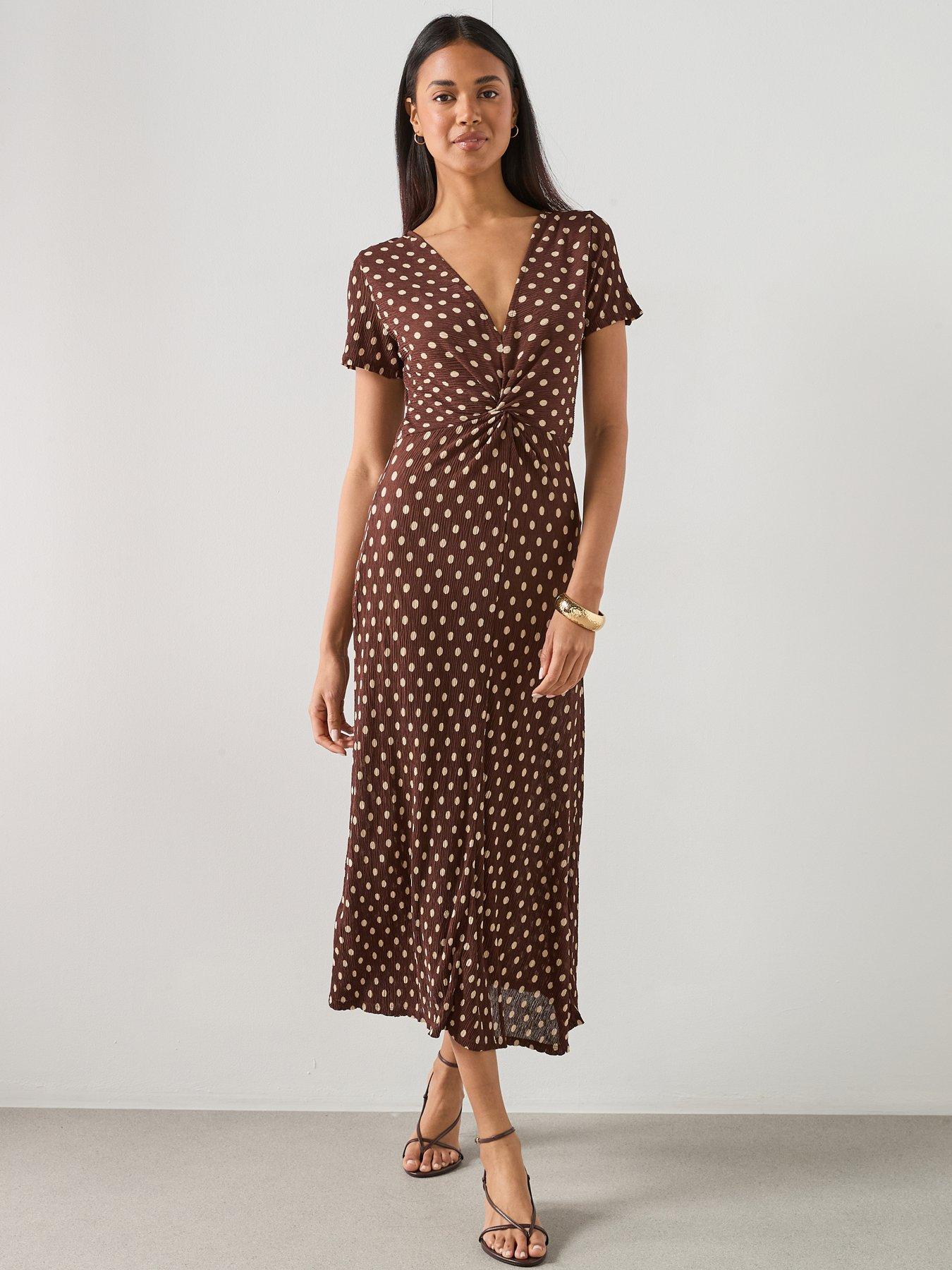 mango-printed-midi-dress-brownfront