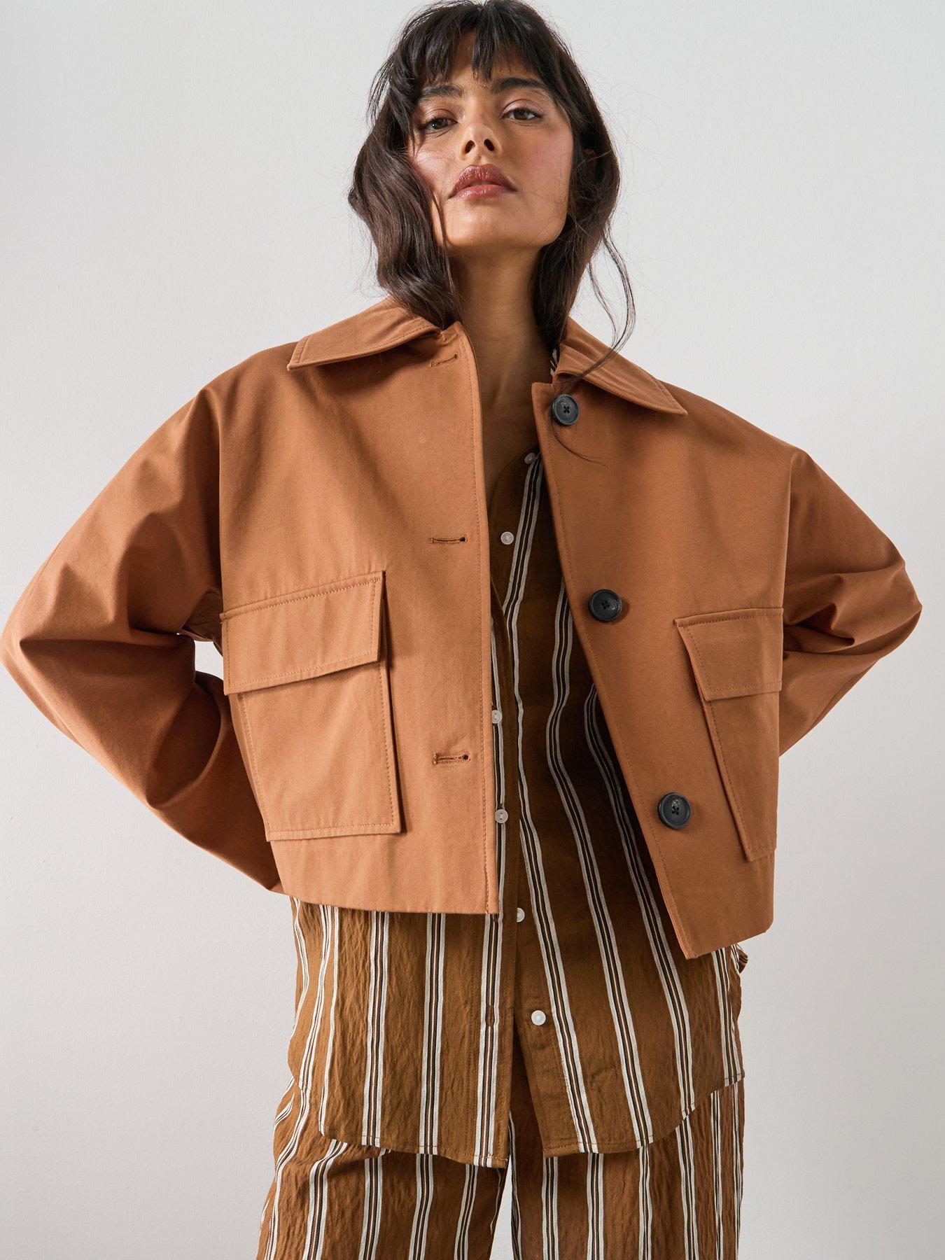 mango-cotton-jacket-with-pockets-brownfront