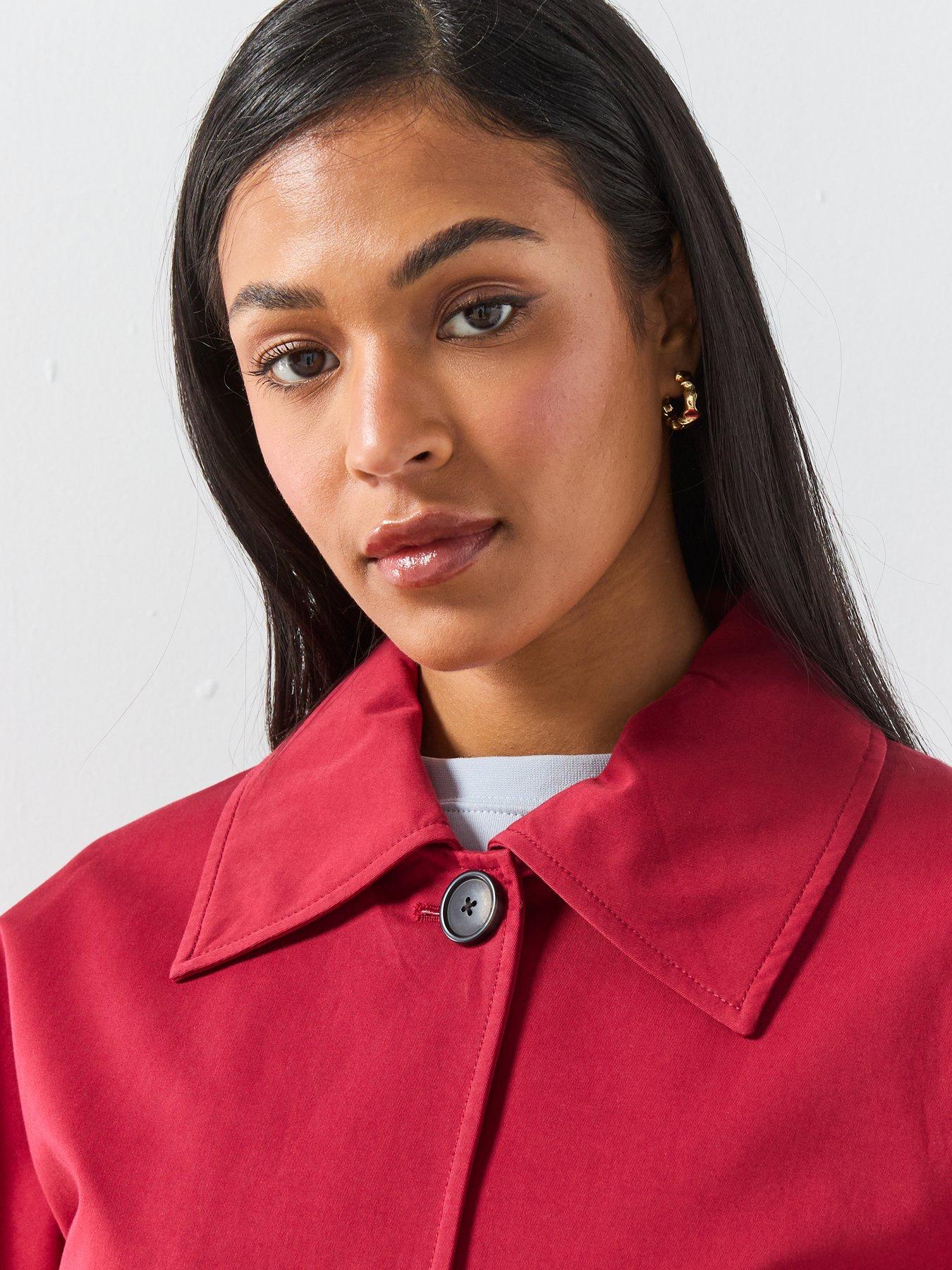 Image 4 of 6 of Mango Cotton Jacket With Pockets - Red
