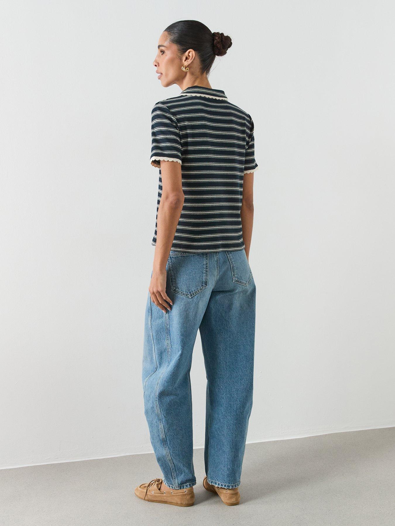 mango-scalloped-striped-polo-navystillFront