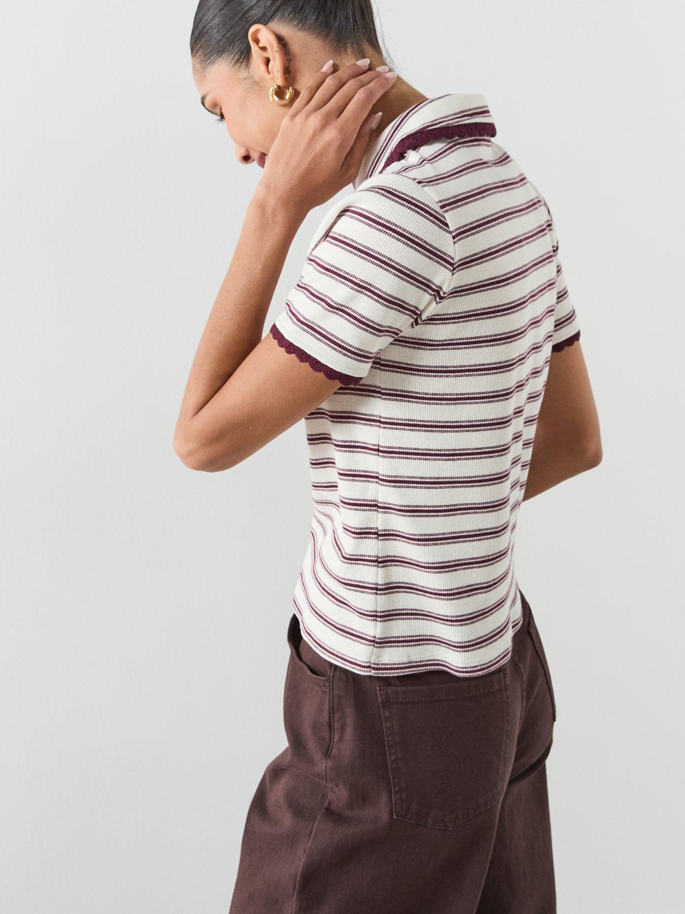 mango-scalloped-striped-polo-redstillFront