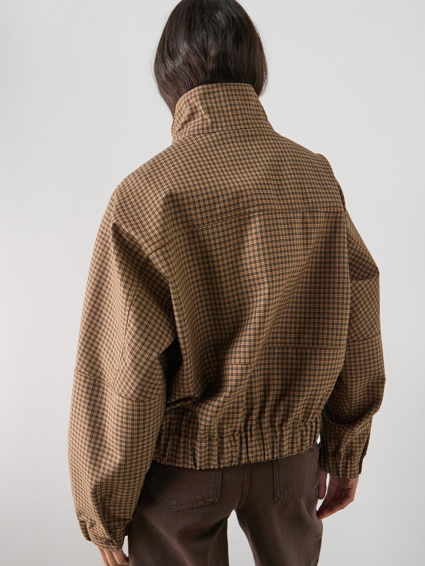 mango-houndstooth-high-collar-jacket-brownstillFront