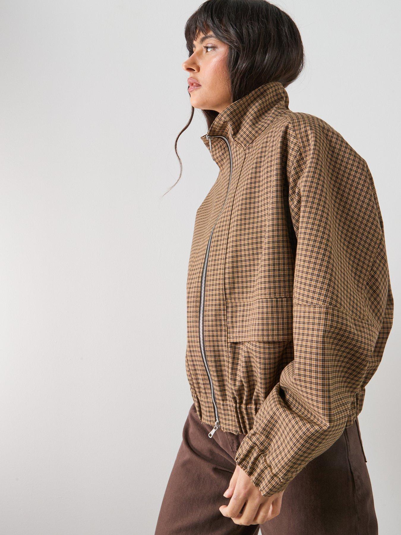 mango-houndstooth-high-collar-jacket-browndetail