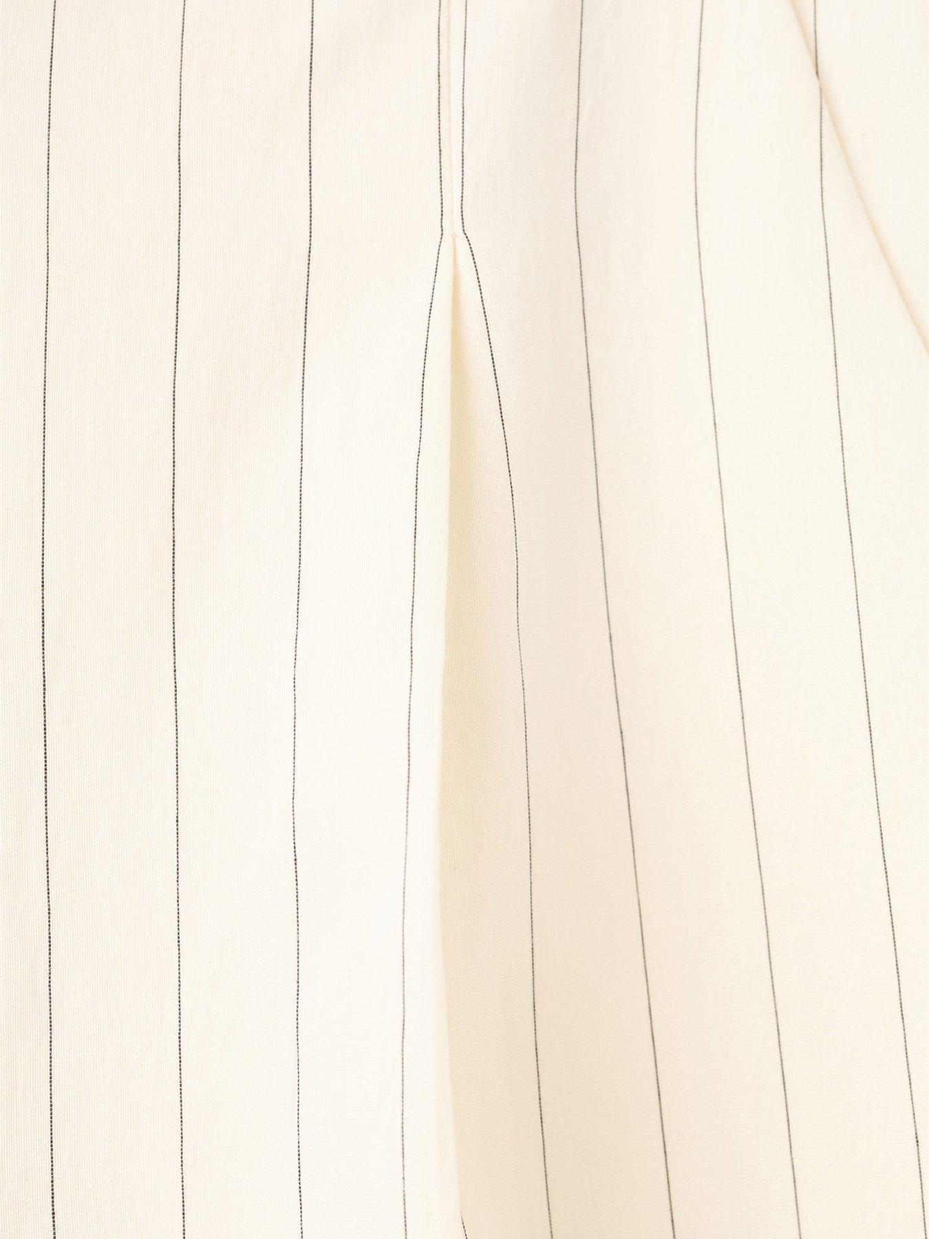 Image 7 of 7 of Mango Pinstripe Suit Trousers - White