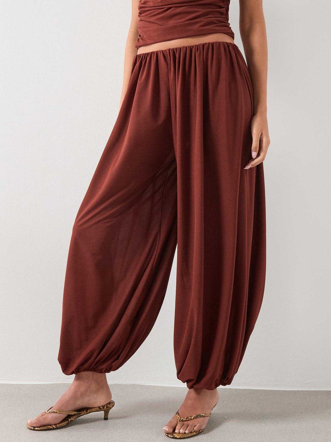 Image 1 of 5 of Mango Corini Harem Trousers - Red