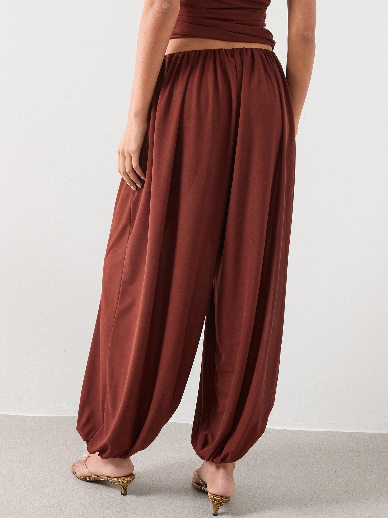 Image 2 of 5 of Mango Corini Harem Trousers - Red