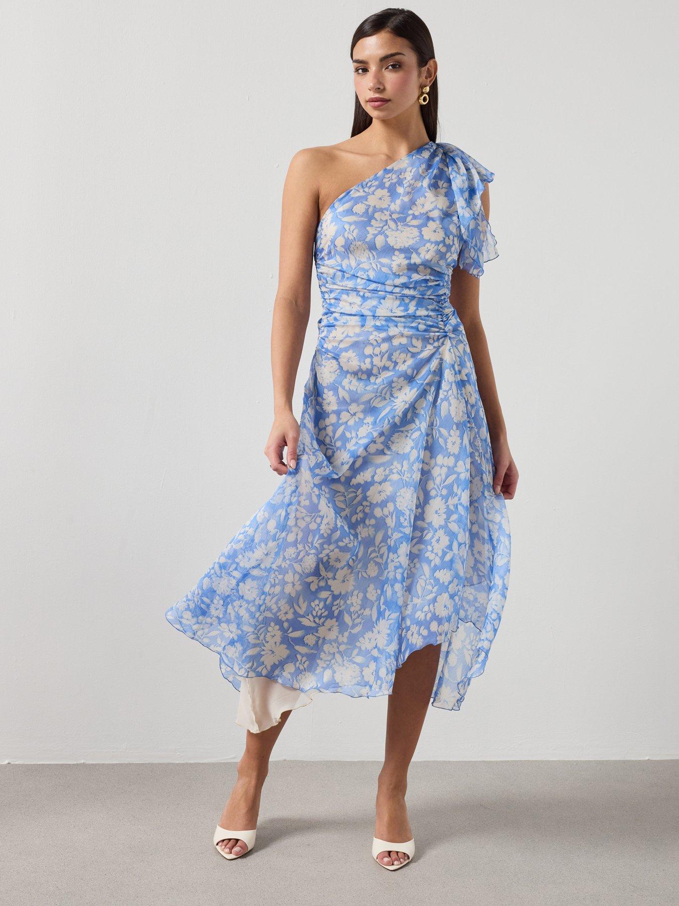 mango-floral-dress-with-asymmetrical-neckline-blueback