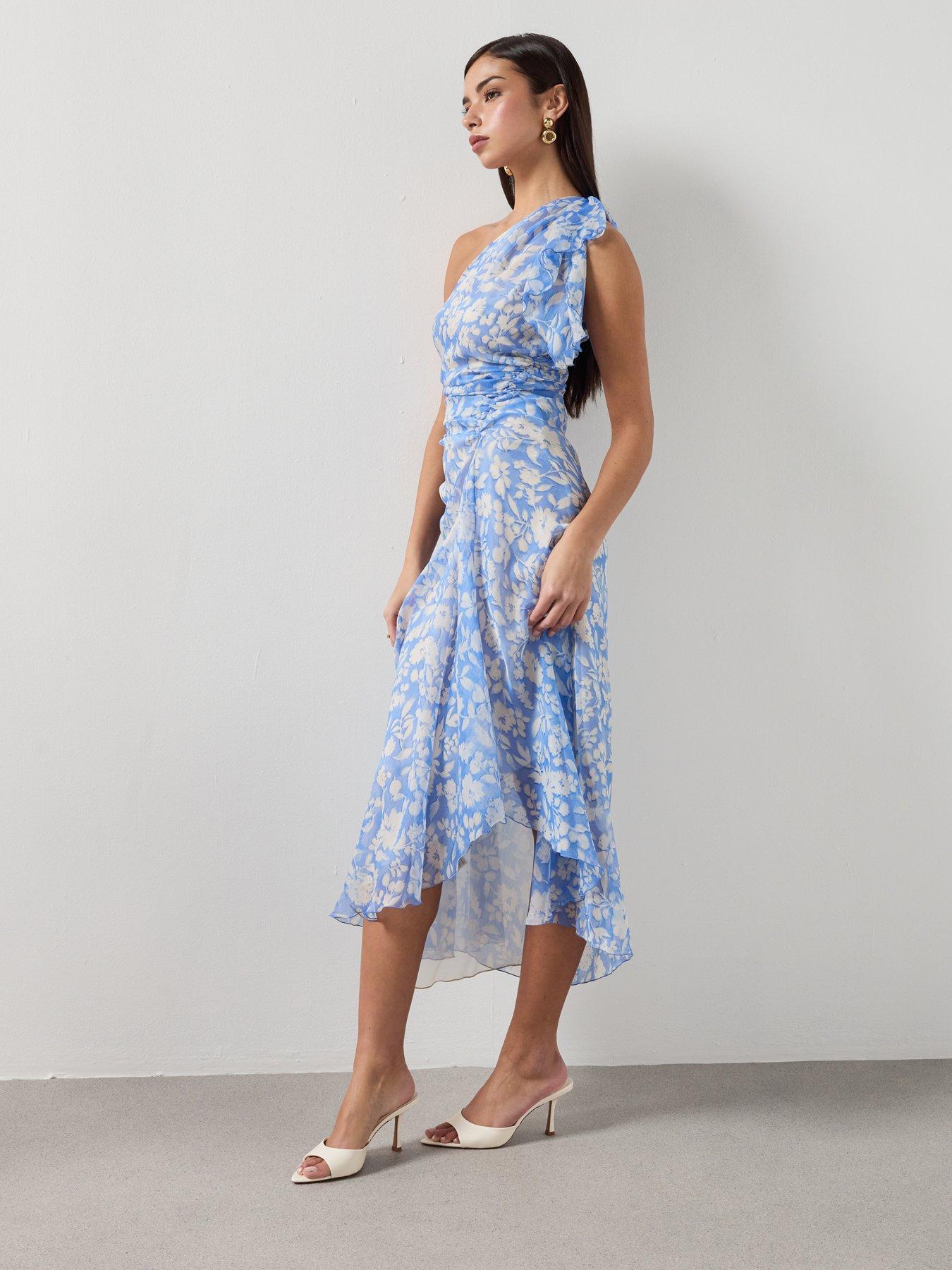 mango-floral-dress-with-asymmetrical-neckline-bluedetail