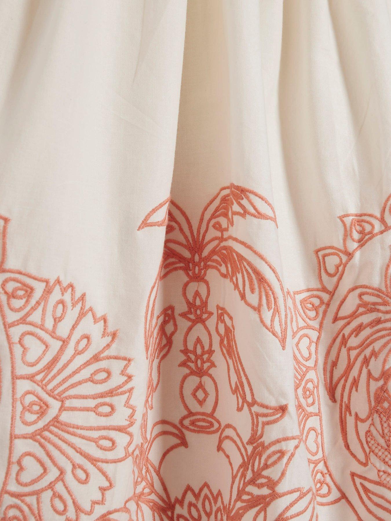Image 5 of 5 of River Island Emb Palm Cutwork Hem Mini Drss - Cream