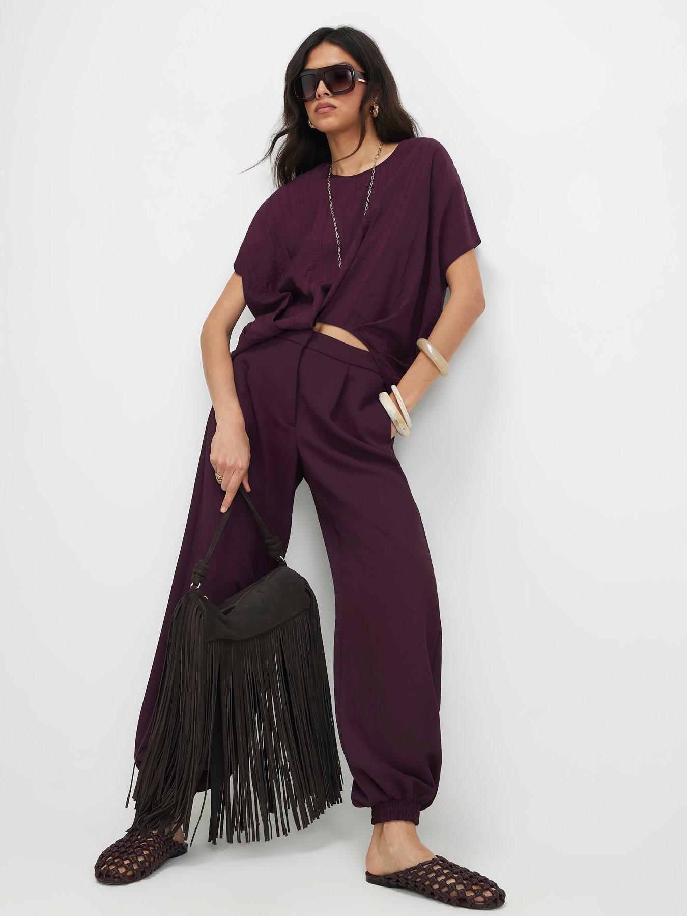 Image 3 of 6 of River Island Textured Tuck Hem Top - Brown