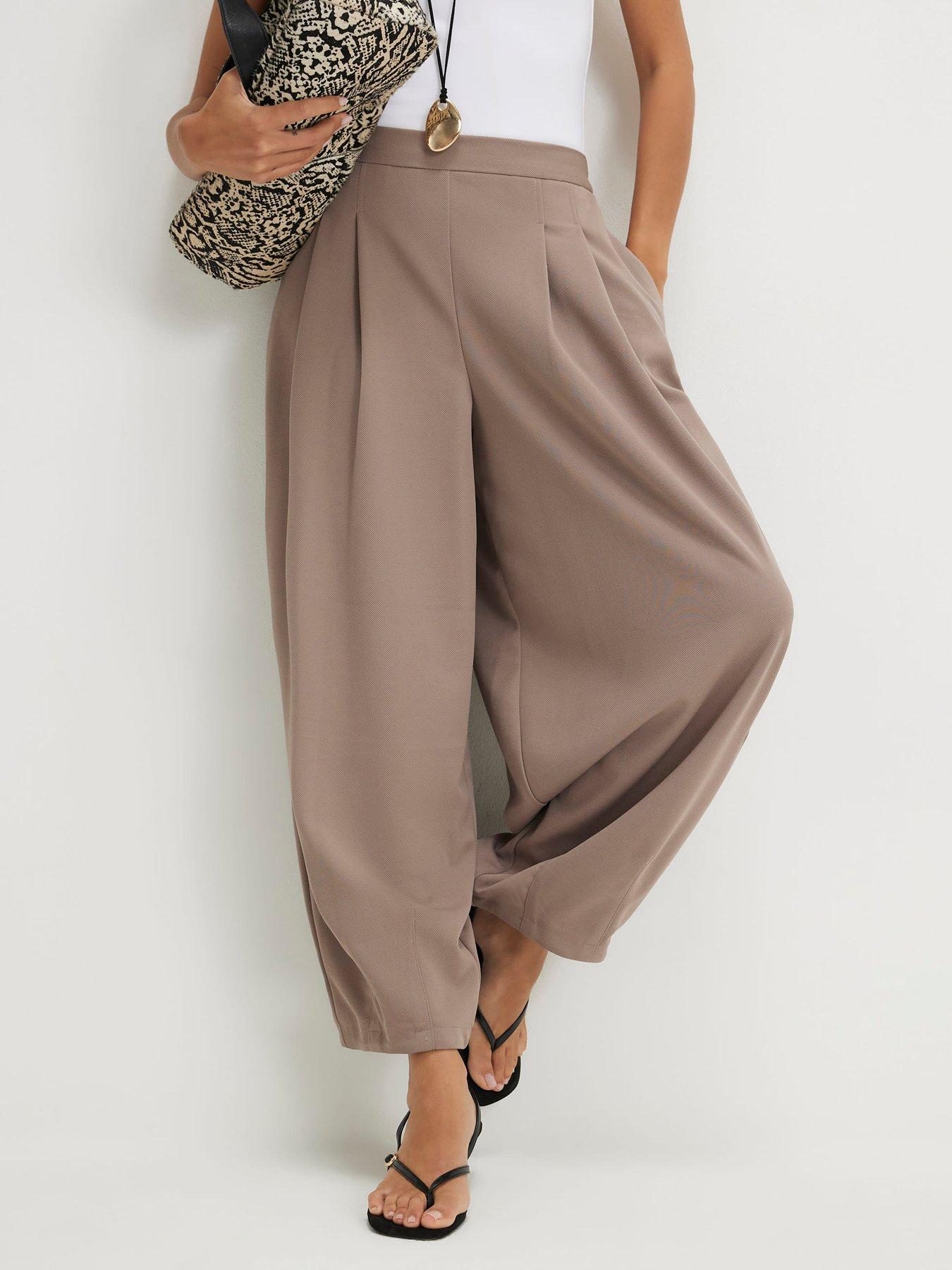 River Island Twill Balloon Trouser - Beige
