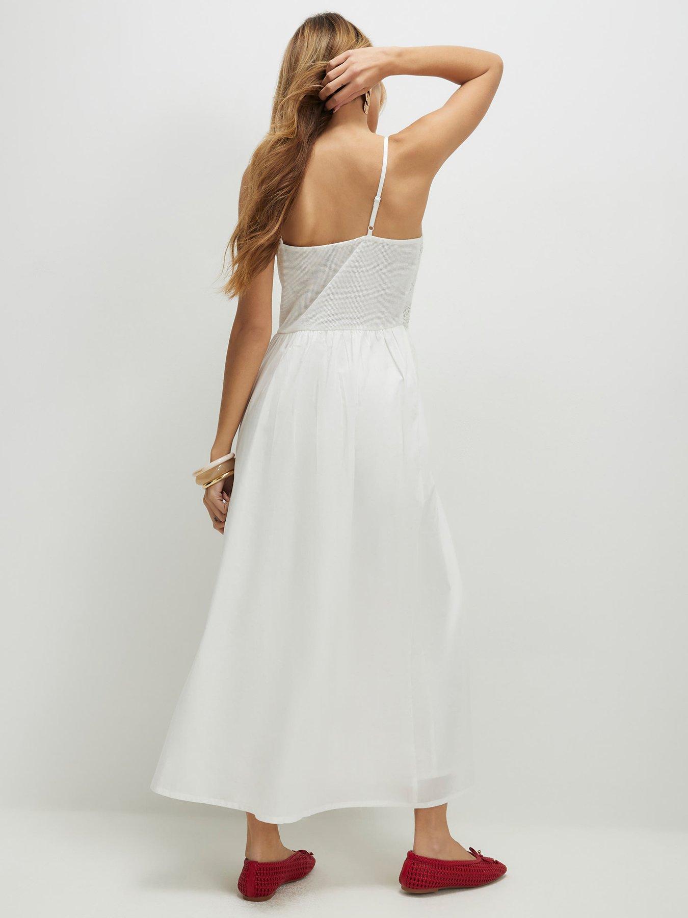 Image 2 of 6 of River Island Patchwork Lace Midi Dress - Cream