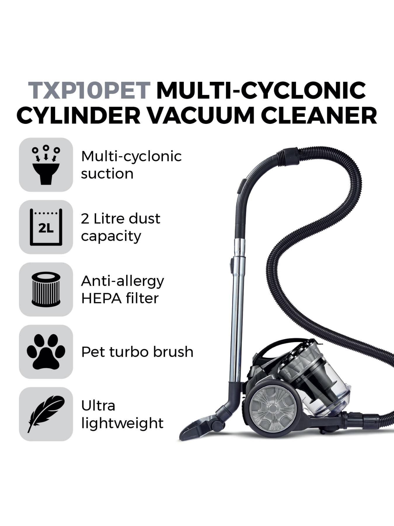 Image 2 of 7 of Tower TT102000PLPET Multi-Cyclonic Cylinder Vacuum Cleaner with Pet Tool, 700W, Silver