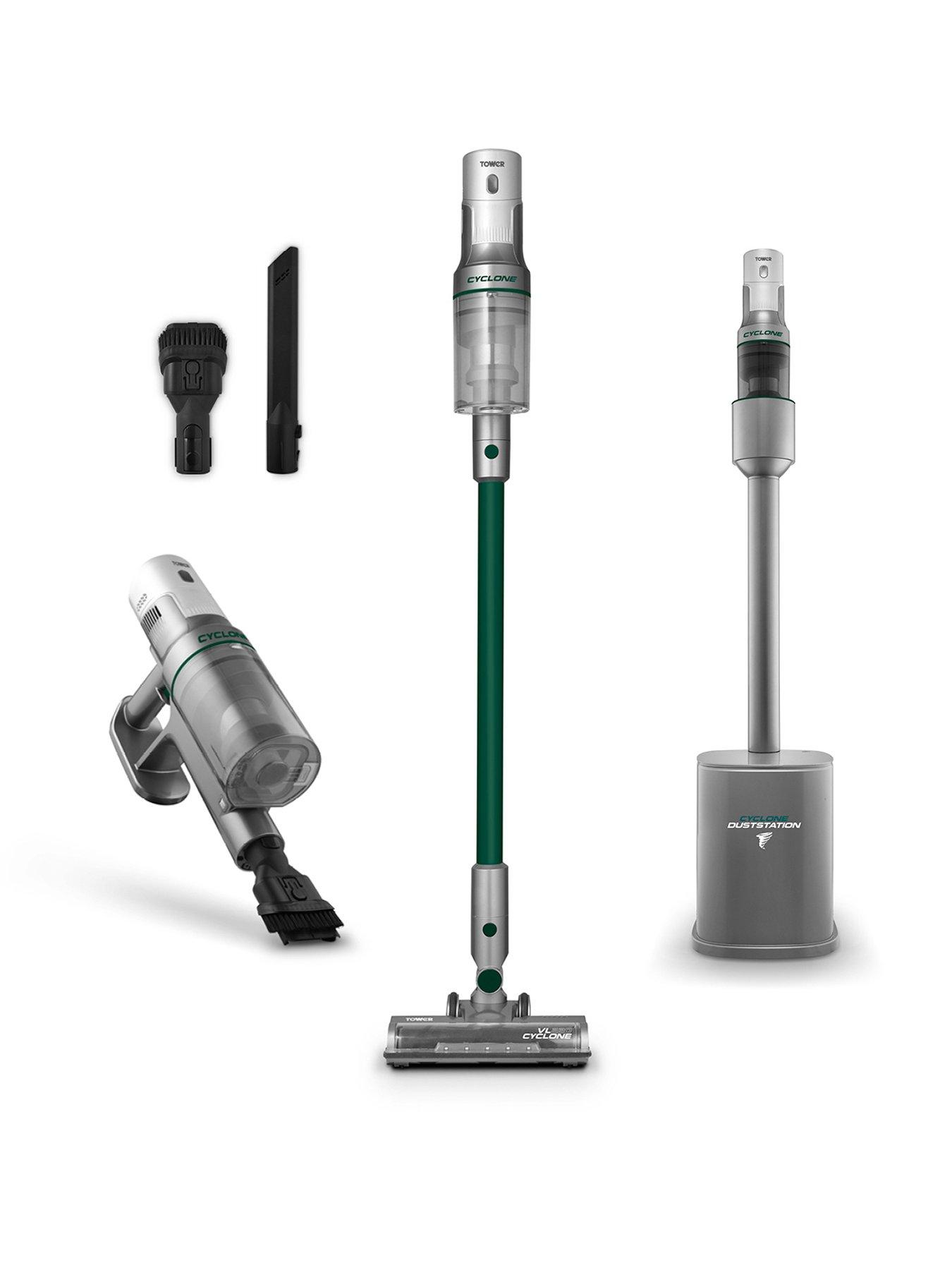 Tower Vl220 Cyclone Cordless Vacuum With Auto Emptying Dust Station, Titanium & Black in One Colour