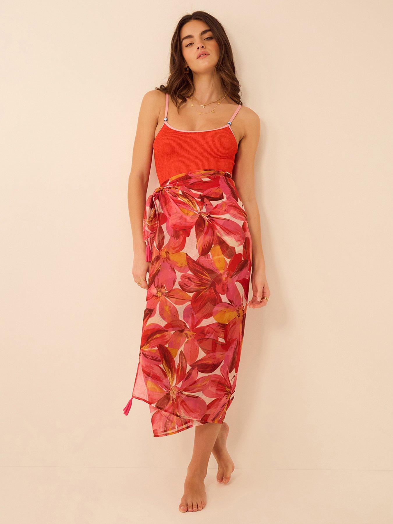 Image 1 of 5 of Accessorize Floral Print Sarong