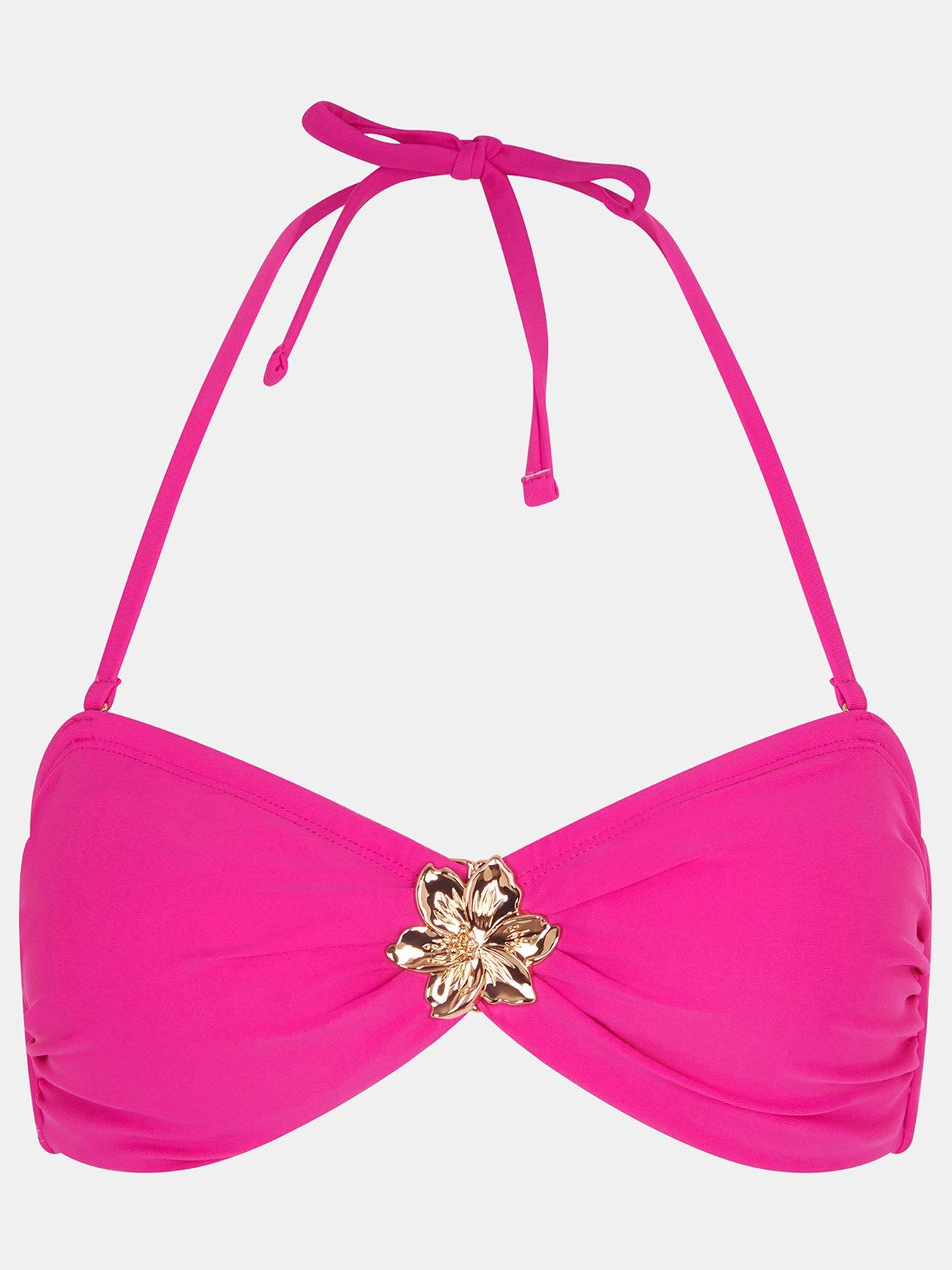 Image 3 of 4 of Accessorize Flower Buckle Bandeau Bikini Top