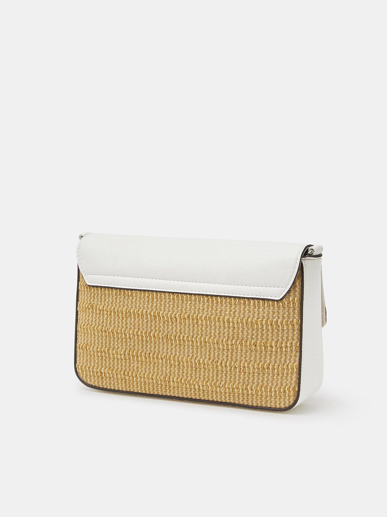 Image 3 of 5 of Accessorize Twistlock Raffia Crossbody Bag