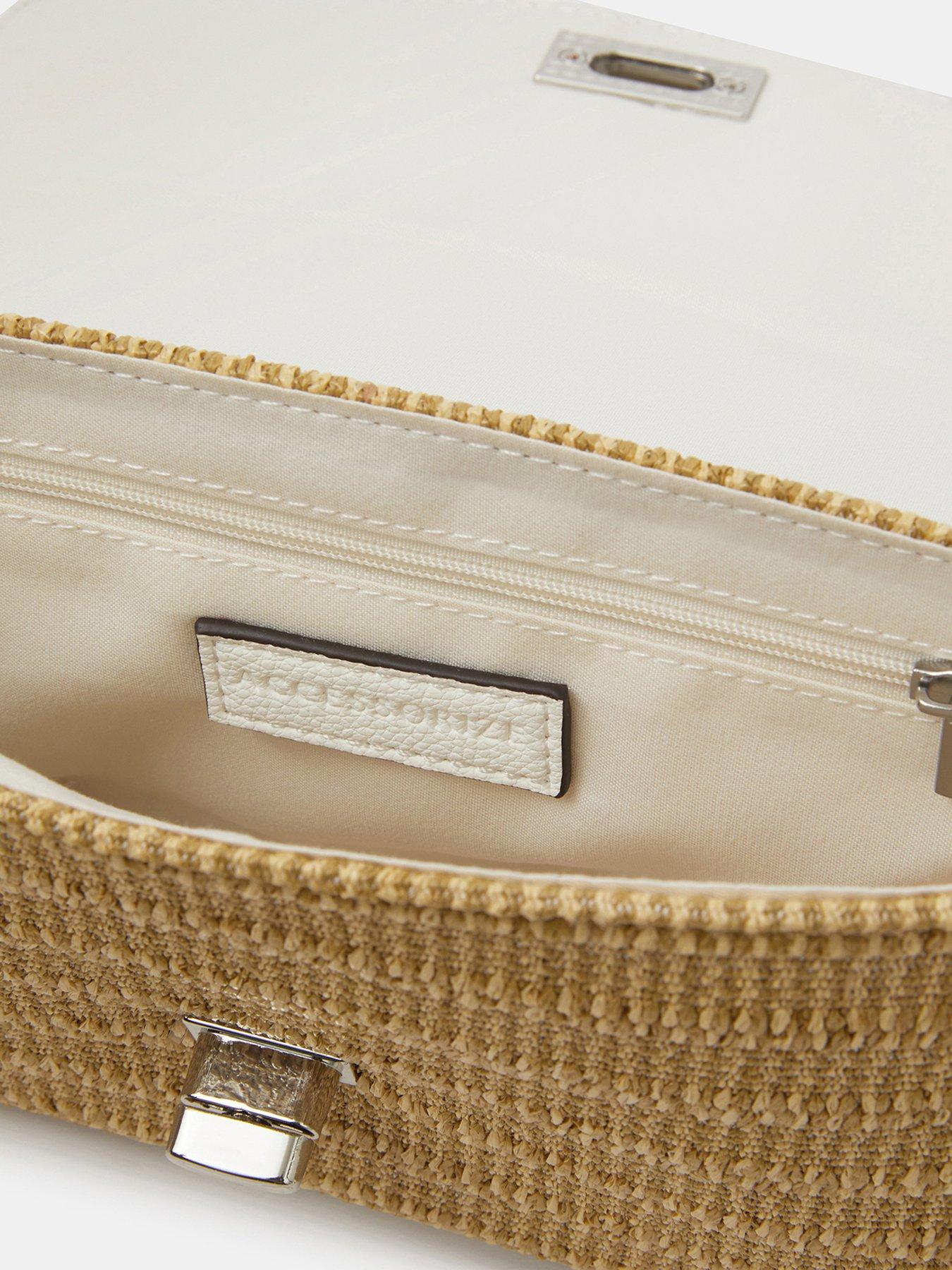 Image 5 of 5 of Accessorize Twistlock Raffia Crossbody Bag