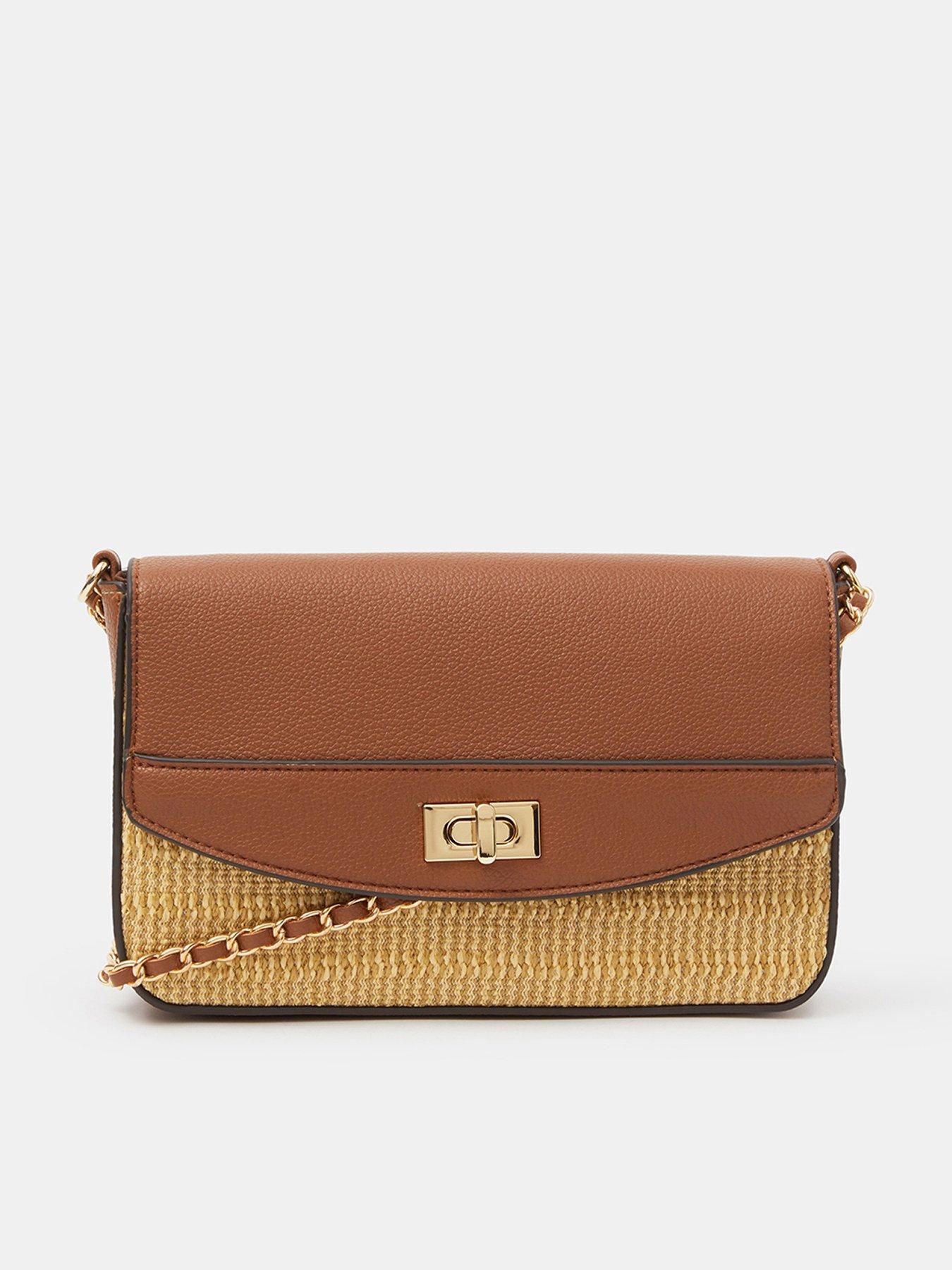 Accessorize Twistlock Raffia Crossbody Bag