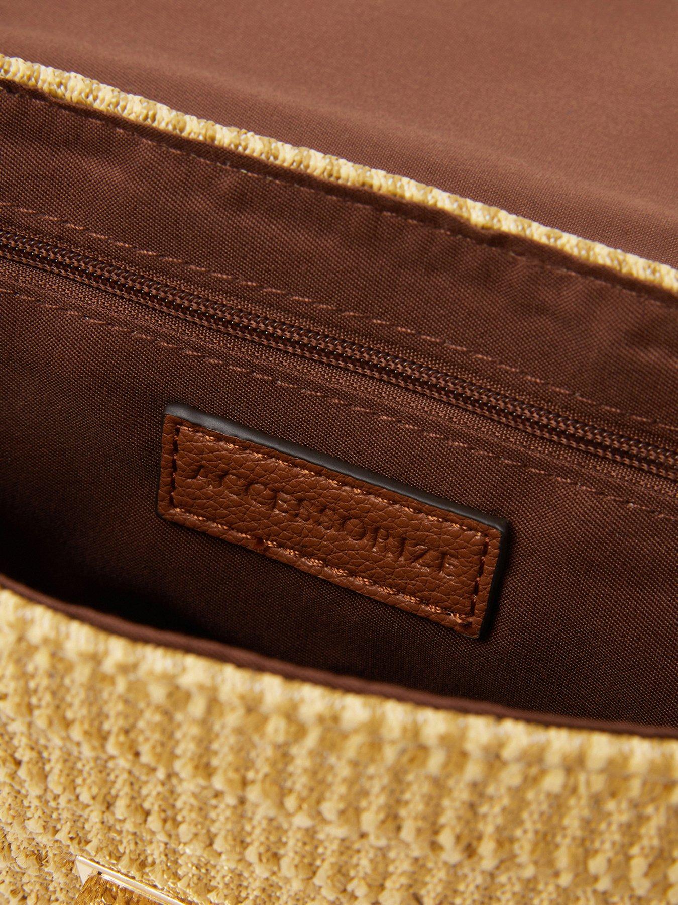Image 5 of 5 of Accessorize Twistlock Raffia Crossbody Bag