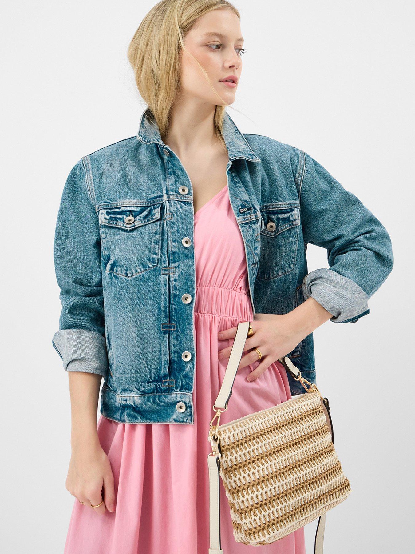 Image 2 of 5 of Accessorize Stripe Raffia Crossbody Bag