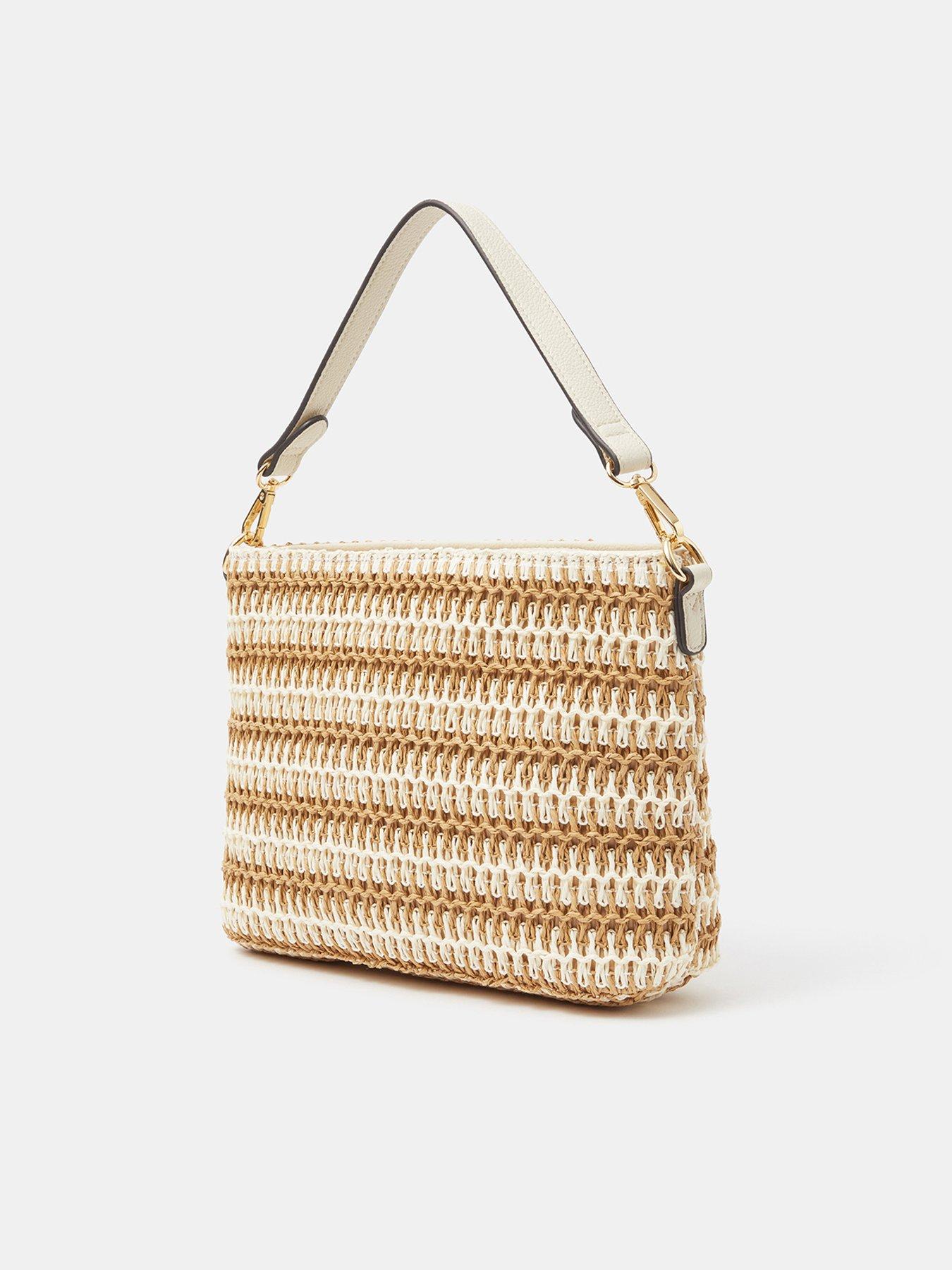 Image 3 of 5 of Accessorize Stripe Raffia Crossbody Bag