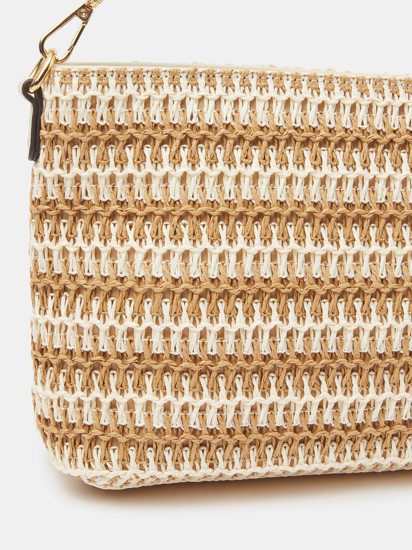 Image 4 of 5 of Accessorize Stripe Raffia Crossbody Bag