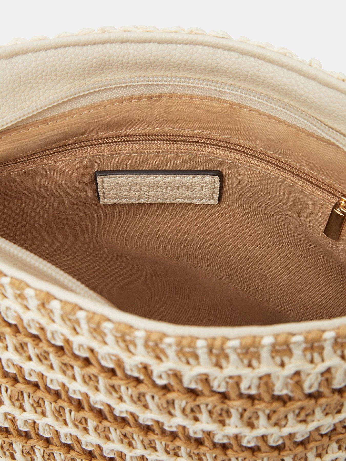 Image 5 of 5 of Accessorize Stripe Raffia Crossbody Bag