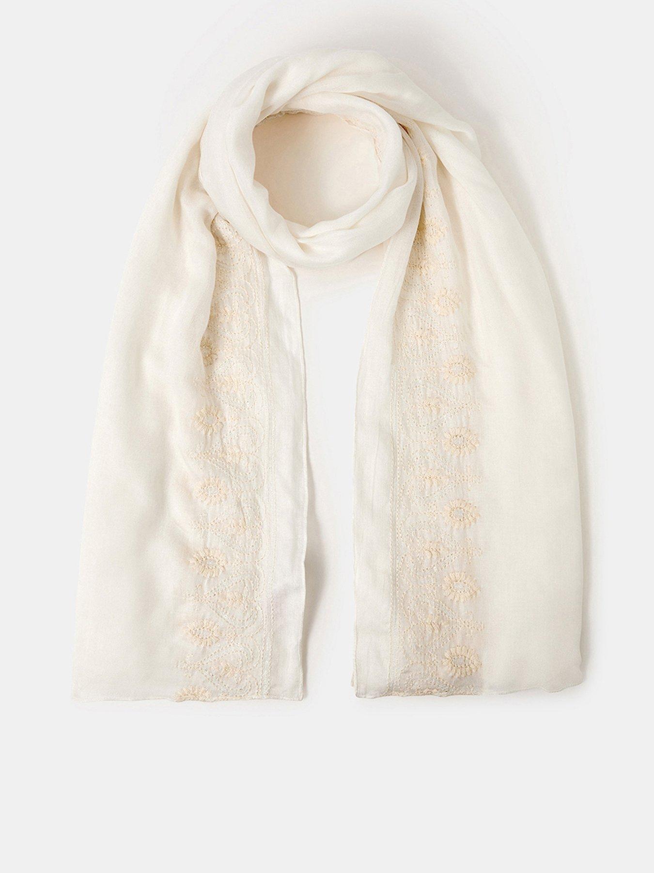 Image 1 of 3 of Accessorize Embroidered Lightweight Scarf