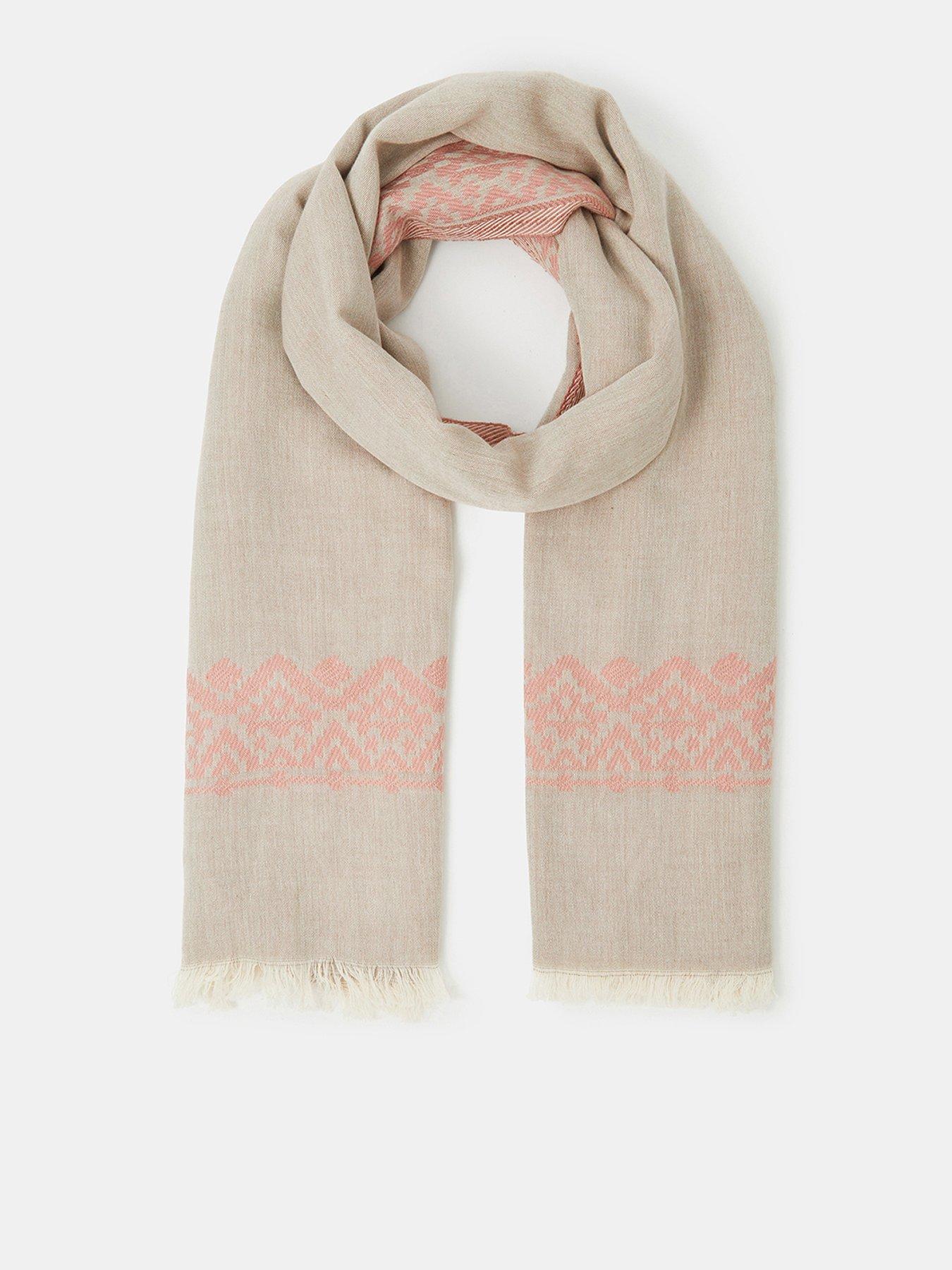 Image 1 of 3 of Accessorize Lightweight Jacquard Embroidered Scarf