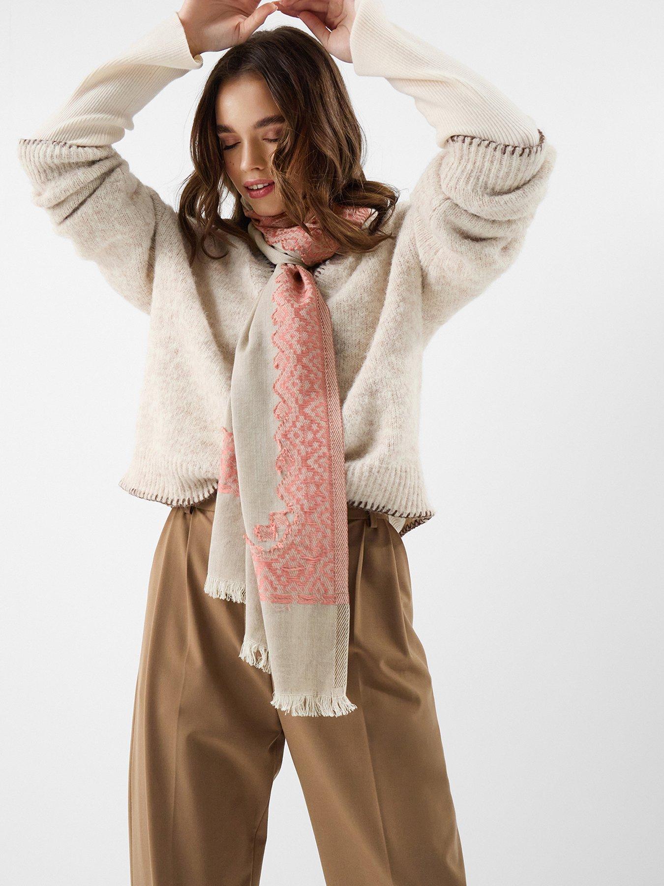 Image 2 of 3 of Accessorize Lightweight Jacquard Embroidered Scarf