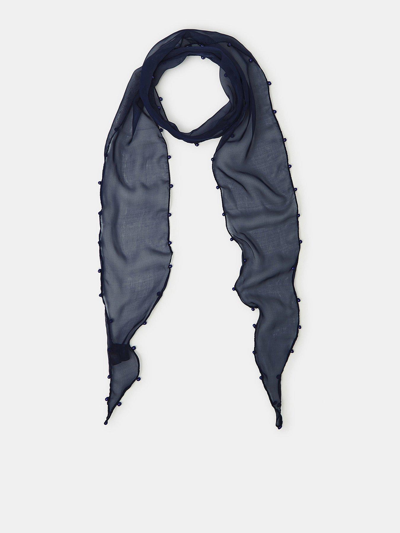Image 1 of 3 of Accessorize Pearl-edged Sheer Scarf