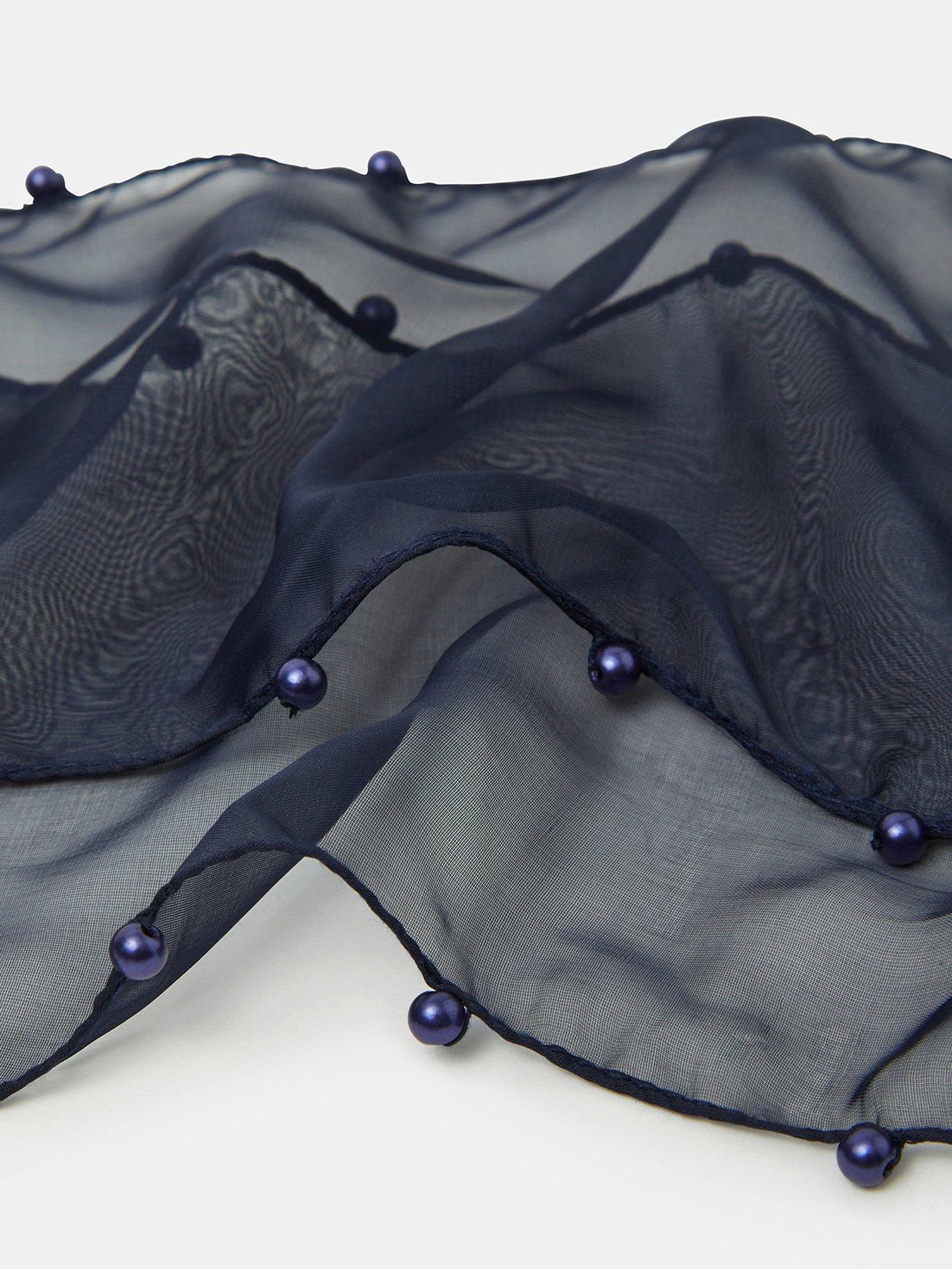 Image 3 of 3 of Accessorize Pearl-edged Sheer Scarf