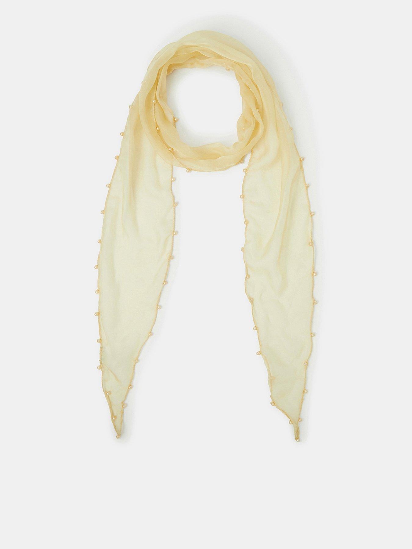 Image 1 of 3 of Accessorize Pearl-edged Sheer Scarf