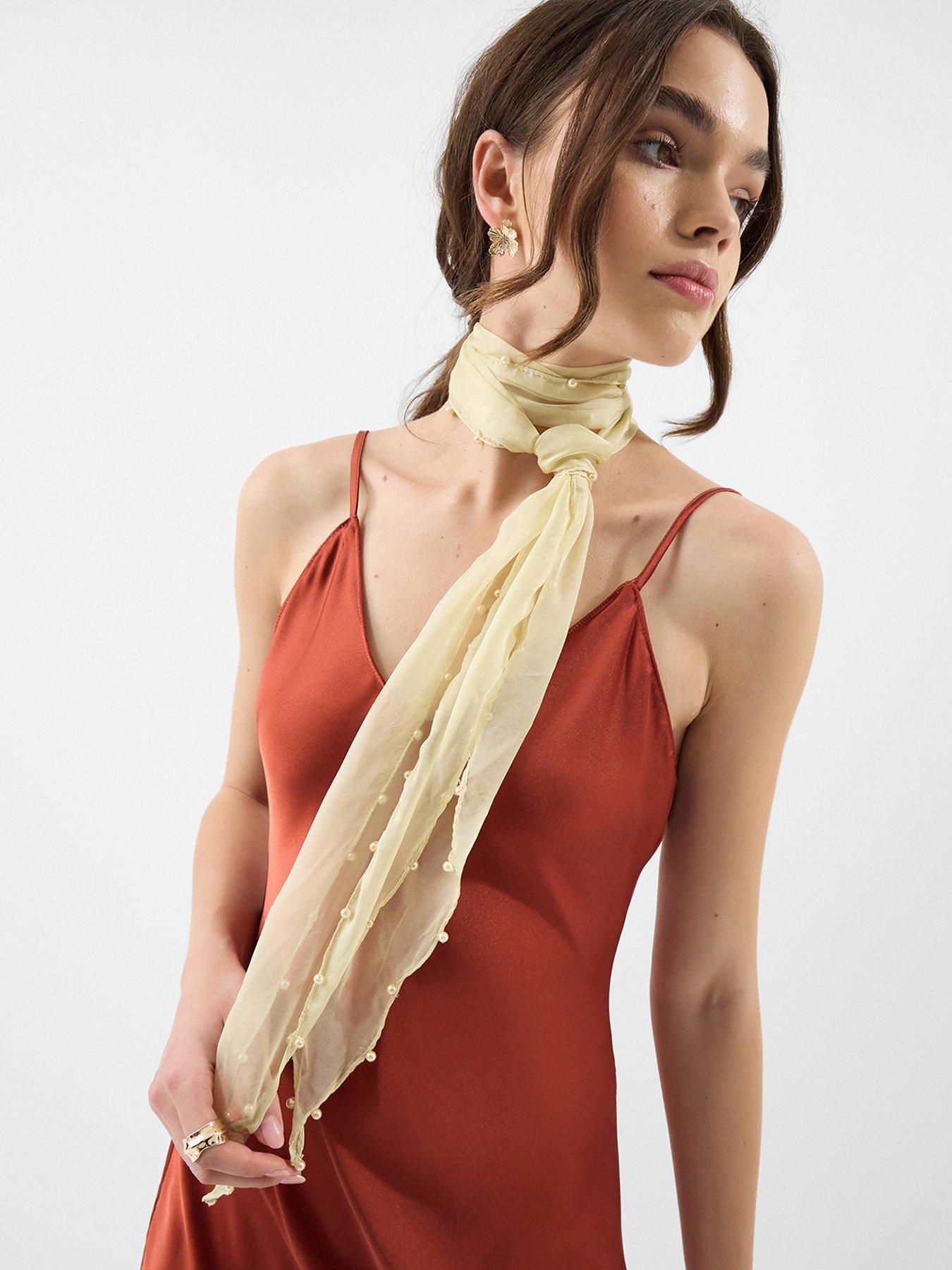 Image 2 of 3 of Accessorize Pearl-edged Sheer Scarf