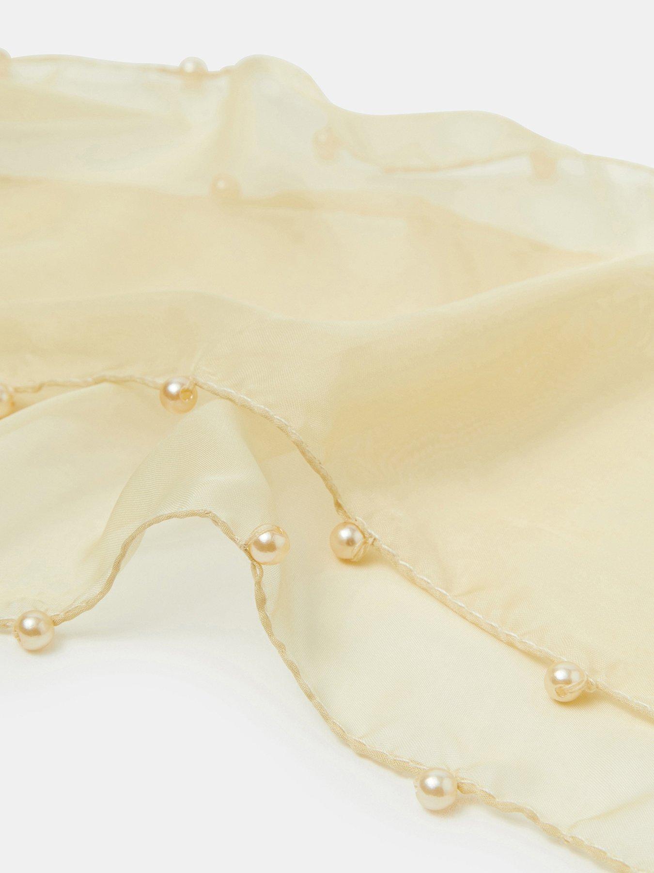 Image 3 of 3 of Accessorize Pearl-edged Sheer Scarf